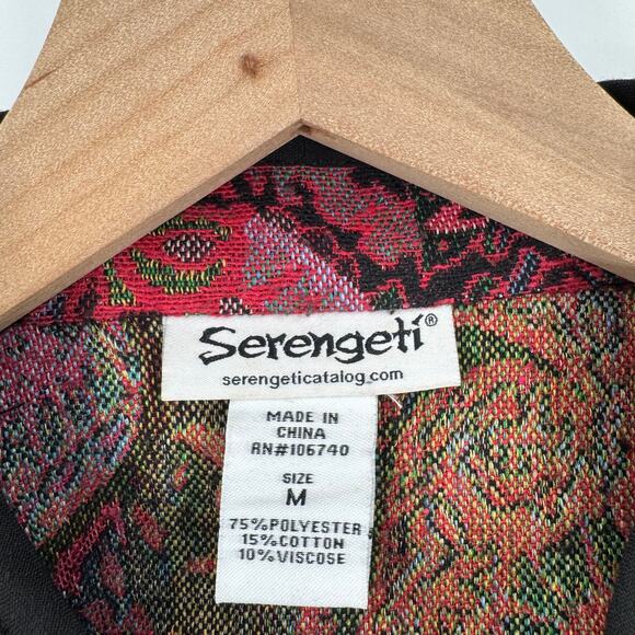 Vintage Serengeti Tapestry Jacket Boho Floral Paisley Open Front Size L Festival - Picture 3 of 6